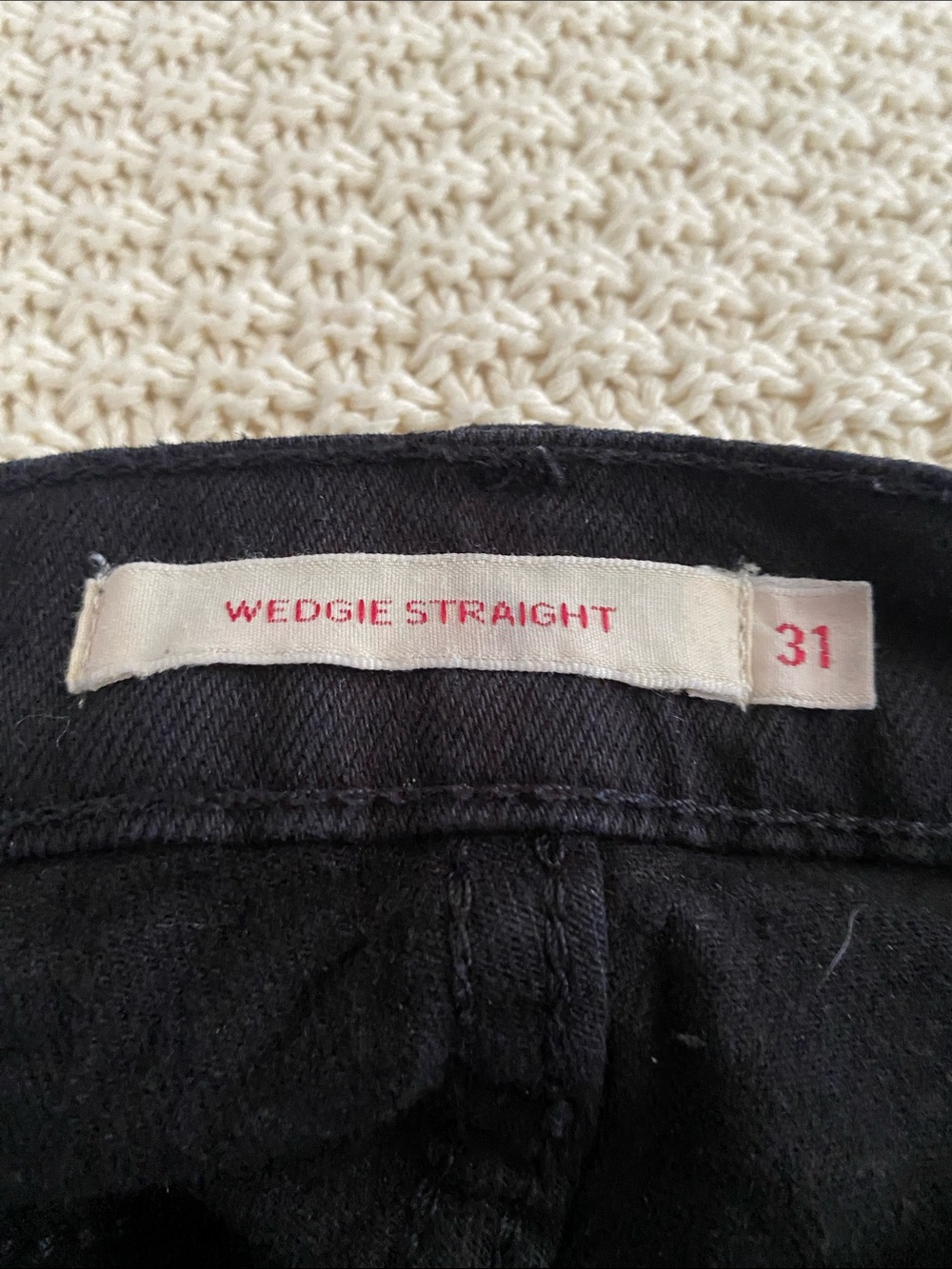 Levi's Black Leather Patch Jeans